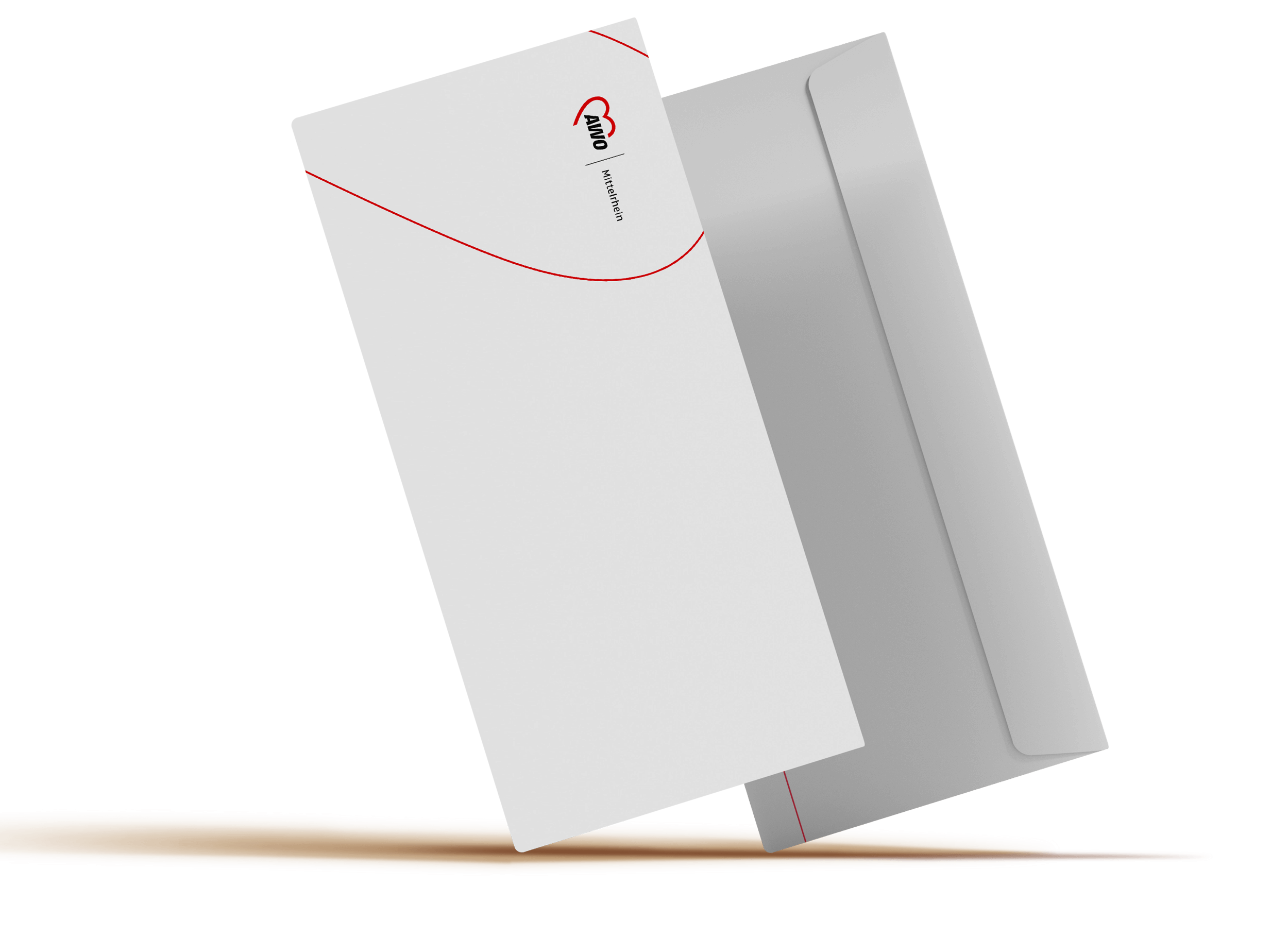 Neues Erscheinungsbild AWO Mittelrhein – Corporate Design – Geschäftsausstattung – Briefumschlag – Sekundäres Gestaltungselement