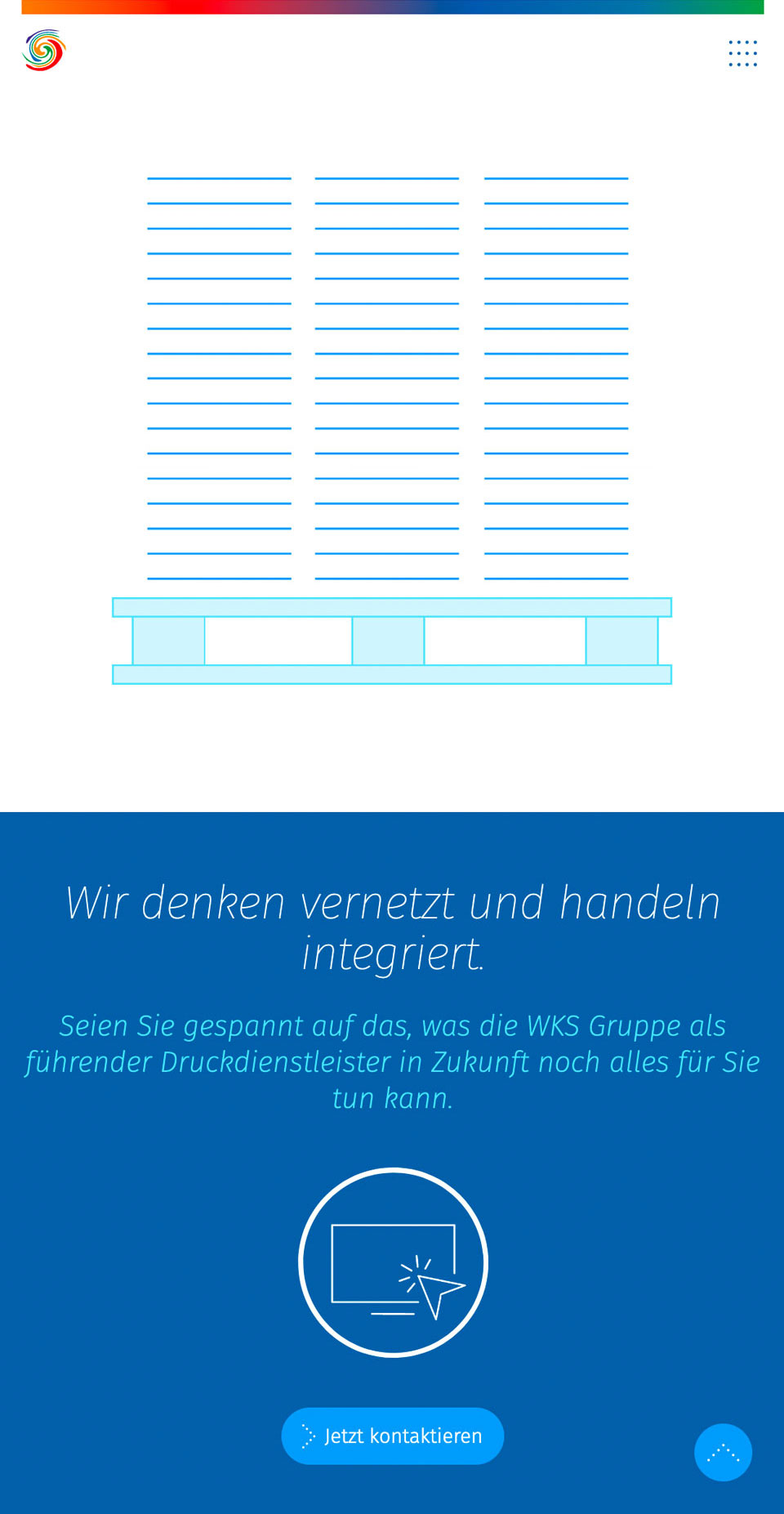 Digitalportal führenden Druckereigruppen – WKS Gruppe – Corporate Website – Interface Design – Exemplarische Unterseiten – Screen – Mobile – Interaktion