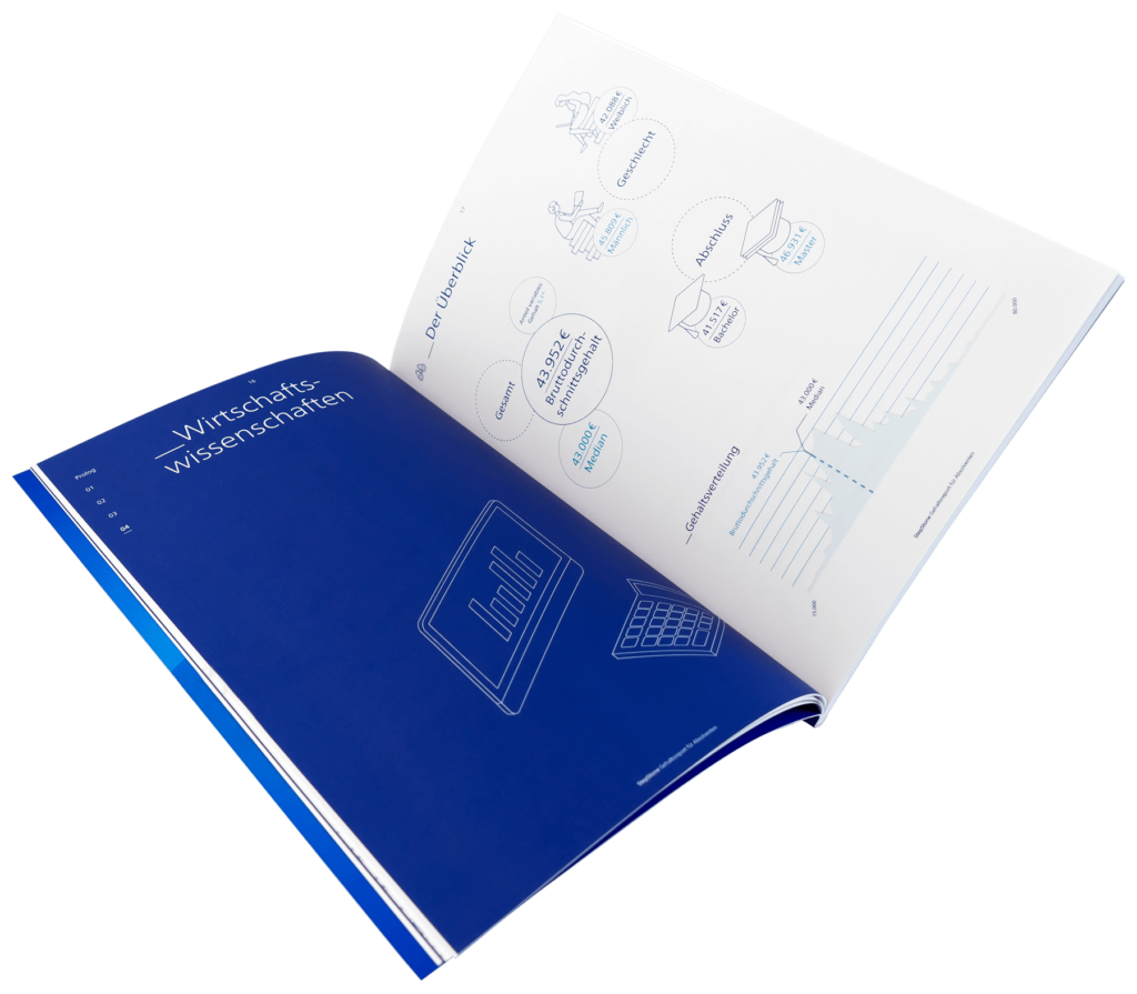 Informationsdesign StepStone Whitepaper – Editorial Design Gehaltsreport Absolventen