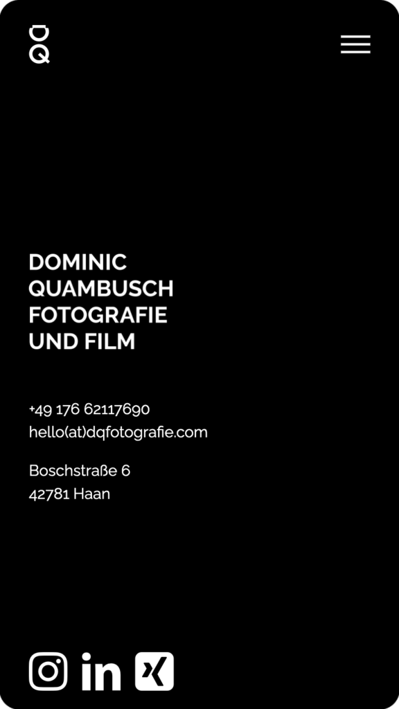 DominicQuambusch – Website – Mobile – Praemierte – Brand – Identity