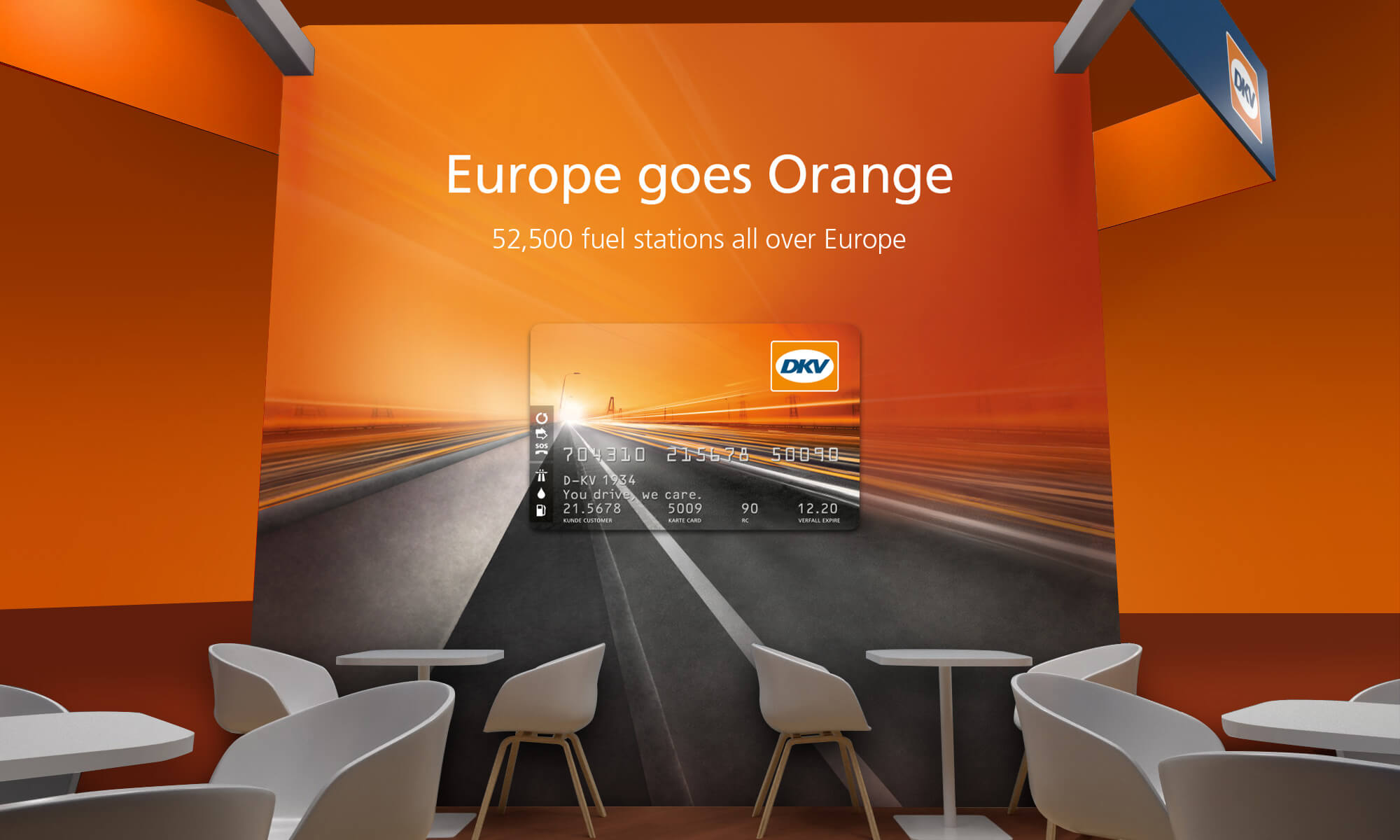 DKV – Markenkommunikation – Tankkarte – Poster – Europe goes Orange –Starke Marke