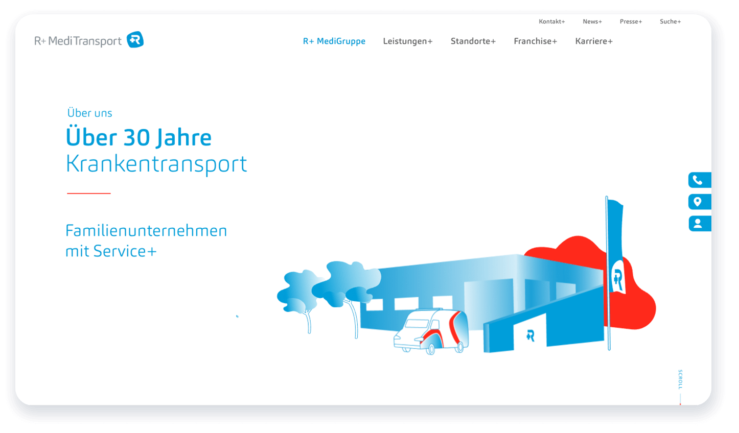 Corporate Design und Corporate Website der R+ MediGruppe – Gestaltungsparameter und Anwendung – CRENEO Designagentur aus Düsseldorf