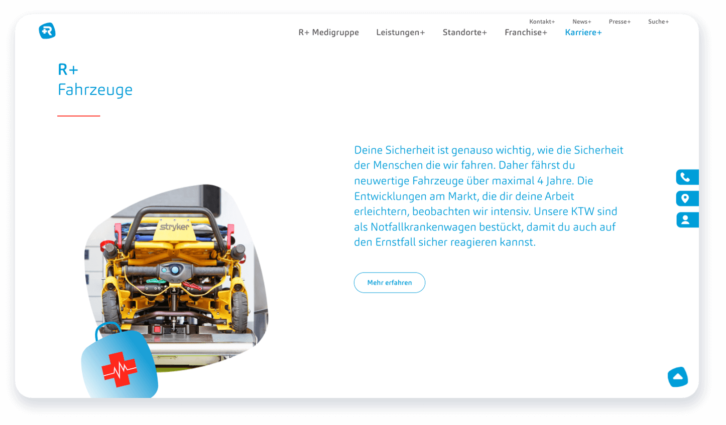 Corporate Design und Corporate Website der R+ MediGruppe – Gestaltungsparameter und Anwendung – CRENEO Designagentur aus Düsseldorf