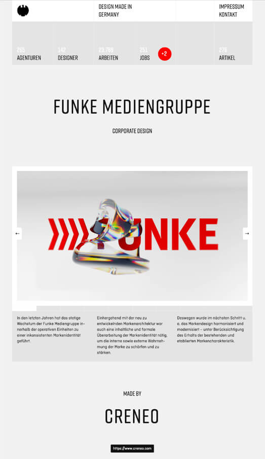 Design Made In Germany – FUNKE Mediengruppe – CRENEO Designagentur Düsseldorf