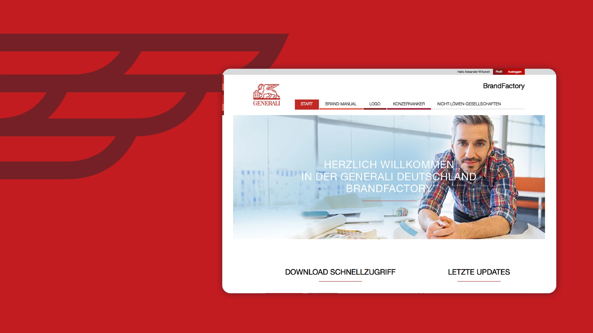 Zentrales Markenportal als Lösung der Agentur CRENEO am Beispiel der Generali BrandFactory mit Download- und Update-Bereichen